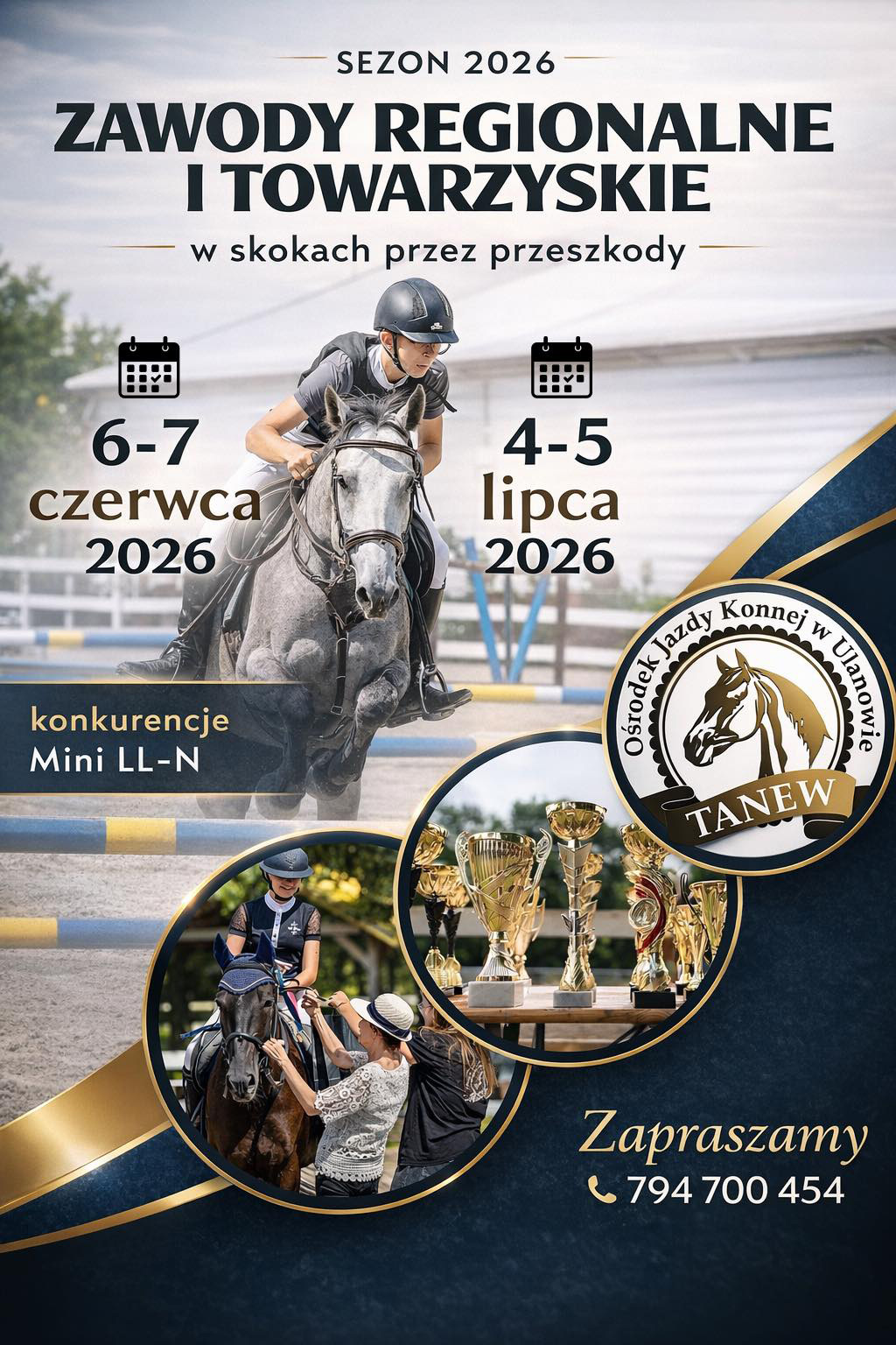 Zapraszamy na zawody regionalne i towarzyskie w skokach przez przeszkody w czerwcu i lipcu.